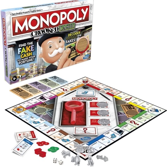 Monopoly Crooked Cash Board Game For Families and Kids Ages...